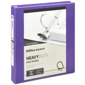 Office Depot® Heavy-Duty View 3-Ring Binder, 1"" D-Rings, Purple