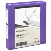 Office Depot® Heavy-Duty View 3-Ring Binder, 1 1/2"" D-Rings, 49% Recycled, Purple