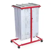 Alpine AdirOffice Blueprint Vertical Plan Center, 32-1/2""H x 27-1/2""W x 15""D, Red