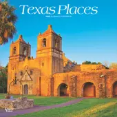 2025 BrownTrout Texas Places Monthly Plastic-Free Square Wall Calendar, 12"" x 12"", American States, January to December 2025, 9781975475789