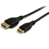 StarTech.com 3ft Mini HDMI to HDMI Cable with Ethernet, 4K 30Hz High Speed Slim Mini HDMI 1.4 (Type-C) Device to HDMI Adapter Cable/Cord