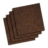 Quartet® Cork Bulletin Board Tiles, 12"" x 12"", Dark Finish Brown, Pack Of 4
