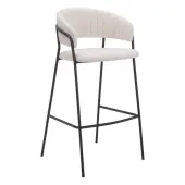 Zuo Josephine Barstools, Cream, Set Of 2 Barstools