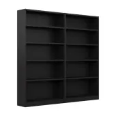 Bush® Furniture Universal 72""H 5-Shelf Bookcases, Black, Set Of 2 Bookcases, Standard Delivery