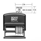 Custom 2000 Plus® PrintPro™ 120D Self-Inking Economy Plastic Dater/Date Stamp, 1-Color, 3/8"" x 2"" Rectangle