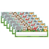 Creative Teaching Press Name Plates, 9-1/2"" x 3-1/4"", Jungle Friends, 36 Plates Per Pack, Bundle Of 6 Packs