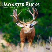 2025 BrownTrout Monster Bucks Monthly Plastic-Free Square Wall Calendar, 12"" x 12"", Wildlife, January to December 2025, 9781975477448