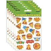 Eureka Scented Stickers, Pizza, 80 Stickers Per Pack, Set Of 6 Packs
