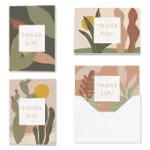 All Occasion Thank You ""Depicted Succulents"" Greeting Card Assortment With Envelopes, 4-7/8"" x 3-1/2"", Pack of 24