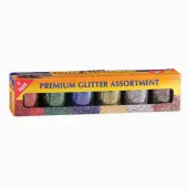 Hygloss Glitter Assortments, 0.75 Oz, Assorted Colors, 6 Packs Per Set, Pack Of 3 Sets