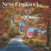 2025 BrownTrout New England Places Monthly Plastic-Free Square Wall Calendar, 12"" x 12"", America Regional, January to December 2025, 9781975475376