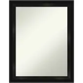 Amanti Art Narrow Non-Beveled Rectangle Framed Bathroom Wall Mirror, 28"" x 22"", Grand Black