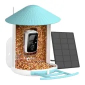 Birdfy® Smart Bird Feeder with Camera, Solar Powered, Free AI Bird Identification, 6,000+ Species Recognition, Bird Feeder 1, Blue