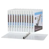 Office Depot® Brand Heavy-Duty Easy-Open View Binders, 1/2"" Round Rings, White, Set Of 12 Binders