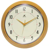 Infinity Instruments Round Retro Wall Clock, 15"", Saffron