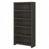Bush Business Furniture Echo 66""H 5-Shelf Bookcase, Charcoal Maple, Standard Delivery