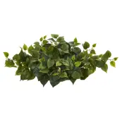 Nearly Natural Philodendron Ledge 13""H Artificial Plant, 13""H x 31""W x 8""D, Green/Green