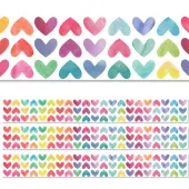 Creative Teaching Press® EZ Borders, Colorful Hearts, 48’ Per Pack, Set Of 3 Packs