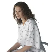 Medline Deluxe Cut Patient Gowns, 66"", Galaxy White, Pack Of 12