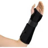 Medline Deluxe Wrist & Forearm Splint, Left, Medium, Black