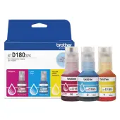 Brother BTD1803PK Cyan, Magenta, and Yellow High Yield Ink Bottles, 3-Pack