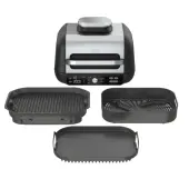 Ninja Foodi XL Pro 7-in-1 Grill/Griddle Combo And Air Fryer, 15-3/4"" x 11-5/8"" x 17-7/16"", Silver