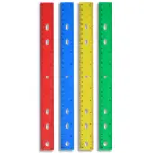 Trailmaker Plastic Rulers, 12"" x 1-1/4"", Assorted Colors, Case Of 100 Rulers