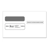 ComplyRight® Double-Window Envelopes For W-2 Laser And Continuous Tax Forms, 5-5/8"" x 9-1/4"", Self-Seal, White, Pack Of 50 Envelopes