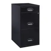 Realspace 18""D SOHO 3-Drawer Organizer Vertical Letter-Size File Cabinet, Black