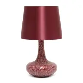 Simple Designs Mosaic Table Lamp, 14 1/4""H, Red Shade/Red Base