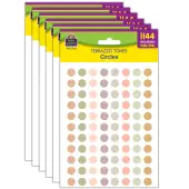 Teacher Created Resources Mini Stickers, 3/8"", Terrazzo Tones Circles, 1,144 Stickers Per Pack, Bundle Of 6 Packs