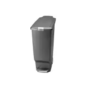 simplehuman Slim Plastic Step Trash Can, 10.57 Gallon, Gray