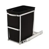 simplehuman® Under Counter Heavy-Duty Pull-Out Trash Can, 8 Gallons, Steel/Black