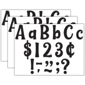 Teacher Created Resources 4"" Letters, Wild Whimsy Black, 270 Letters Per Pack, Set Of 3 Packs