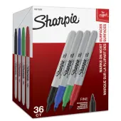 Sharpie® Permanent Fine-Point Markers, Assorted Colors, Pack Of 36