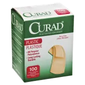 Medline Plastic Adhesive Bandages, 3/4"" x 3"", Neutral, Box Of 100