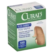 Medline Comfort Cloth Adhesive Fabric Bandages, 3/4"" x 3"", Neutral, Box Of 100