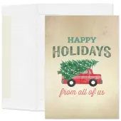 Custom Full-Color Holiday Cards With Envelopes, 5"" x 7"" Holiday Cargo, Box Of 25 Cards