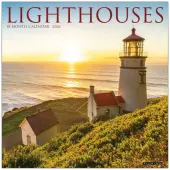 2026 Willow Creek Press Scenic Monthly Wall Calendar, 12"" x 12"", Lighthouses, January To December, 51788
