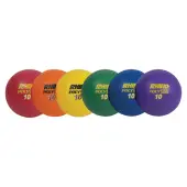 Champion Sports Poly Playground Ball Set - 10"" - Red, Orange, Yellow, Green, Blue, Purple - 6 / Set