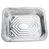 Genuine Joe Half-size Disposable Aluminum Pan - Cooking, Serving - Disposable - 0.5"" Diameter - Silver - Aluminum Body - 100 / Carton
