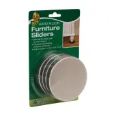 Duck® Felt Hard Floor Furniture Sliders, 3 1/2"", Brown, Set Of 4