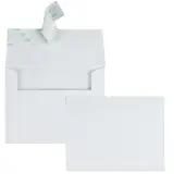 Quality Park® Redi-Strip® Invitation And Greeting Card Envelopes, 4 3/8"" x 5 3/4"", Self-Adhesive, White, Box Of 100