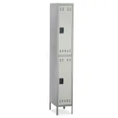 Safco® Double-Tier Two-Tone Locker With Legs, 78""H x 18""W x 12""D, Gray