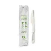 World Centric® TPLA Compostable Cutlery, Knife, 6-3/4"", White, Pack Of 750 Knives