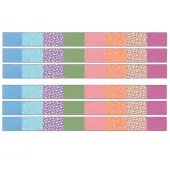 Carson Dellosa Education Straight Borders, 3"" x 36"", Crafty and Cool Patchwork, 36 Feet Per Pack, Set Of 6 Packs