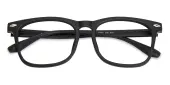 Rectangle Eyeglasses, Full Frame Black TR90 - FP1231