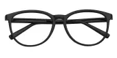 Round Eyeglasses, Full Frame Black Plastic - FP1168