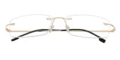Rectangle Eyeglasses, Rimless Frame Golden Metal - RM0247