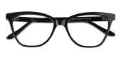 Cat Eye Eyeglasses, Full Frame Black Plastic - FZ1031